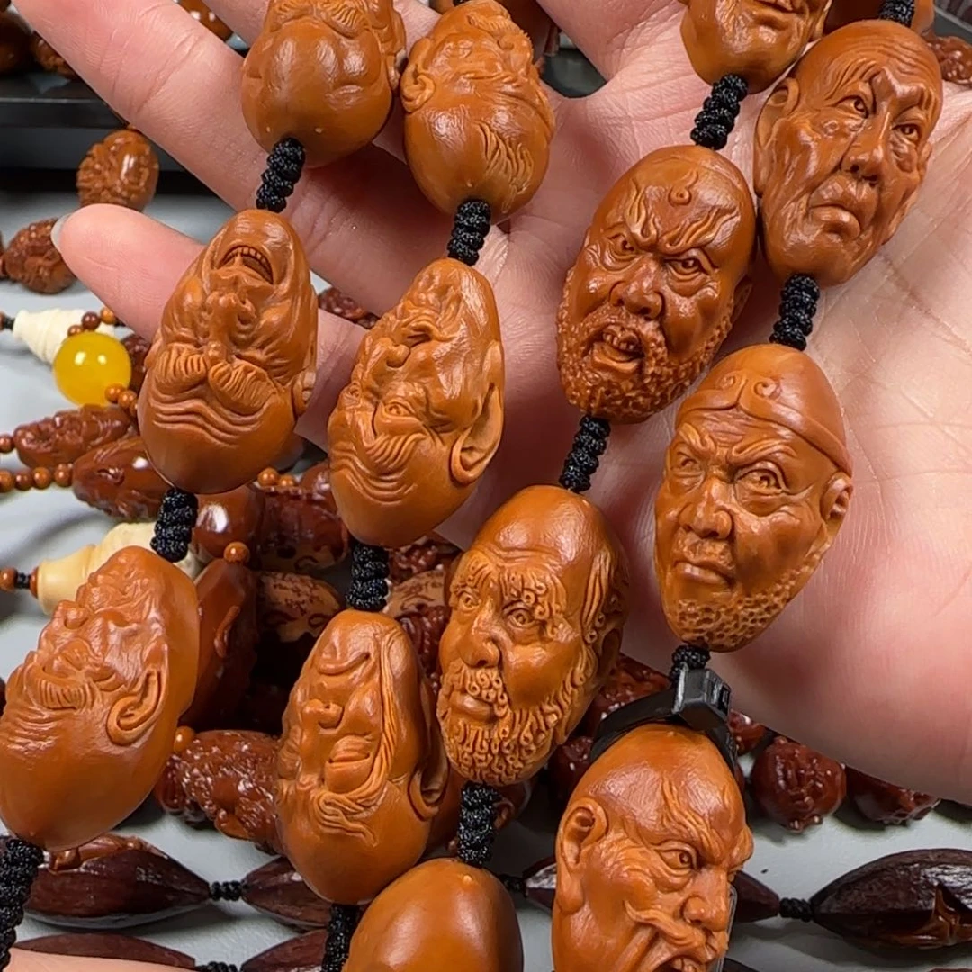 手串橄榄核水晶核十八罗汉脖挂