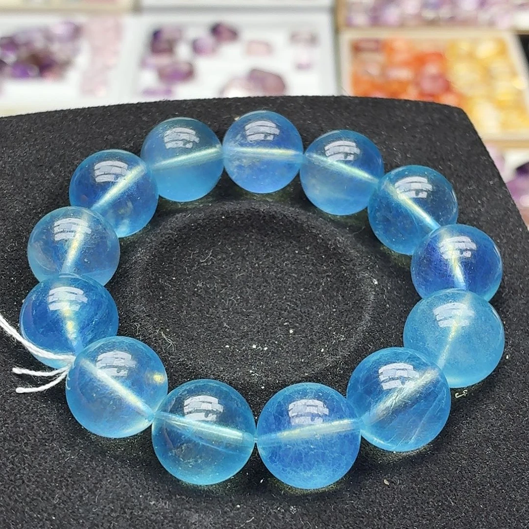 颈饰水晶未镶嵌打孔定制不退换海蓝宝手串可单出