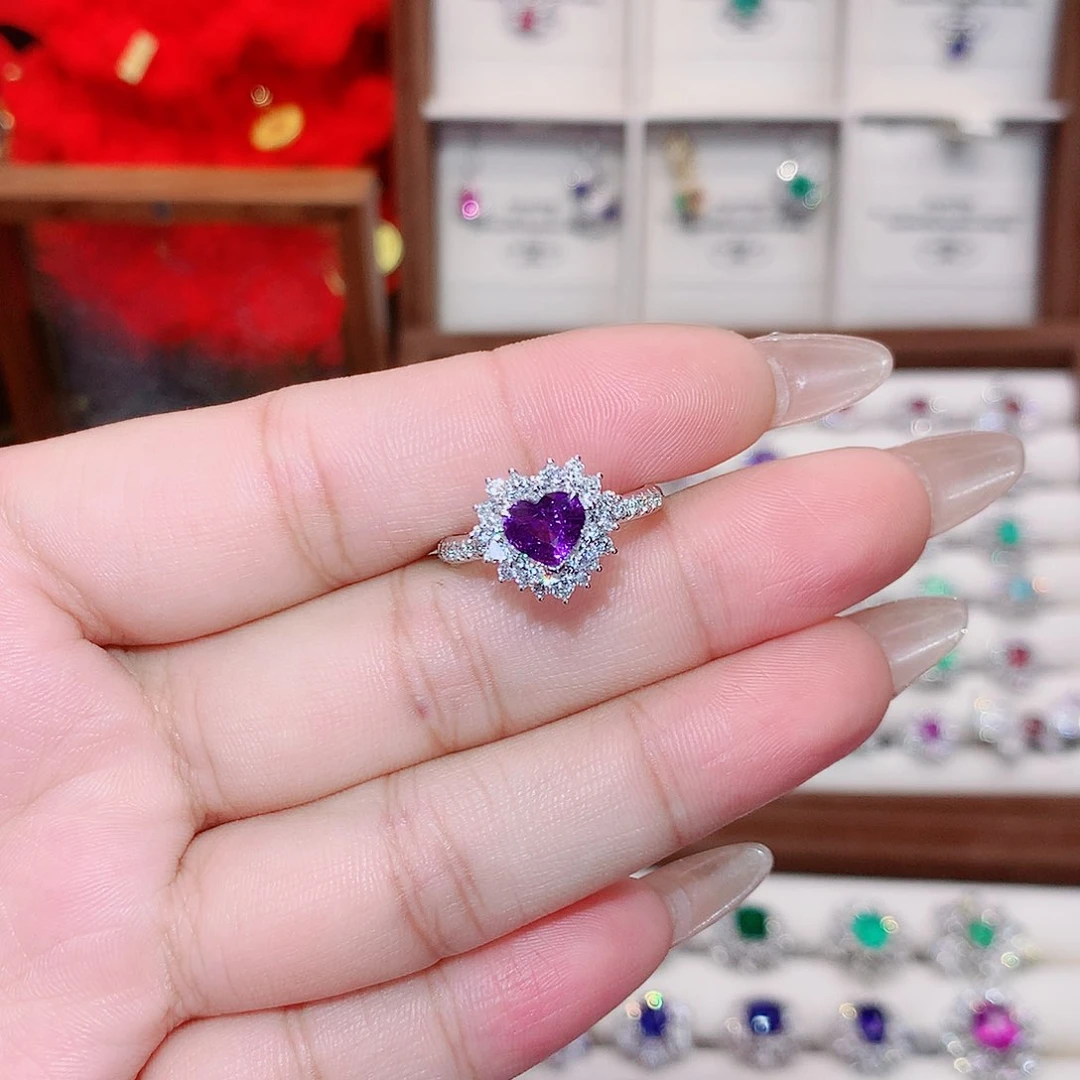 彩色蓝宝石戒指18K金镶嵌1.11ct/七天无理由