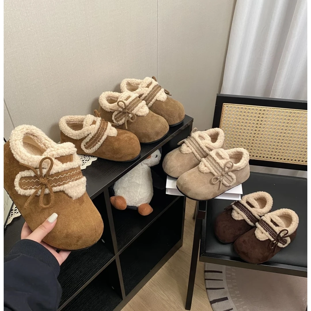 加绒勃肯鞋女2025新款冬季加厚保暖女士毛茸茸雪地靴子棉鞋