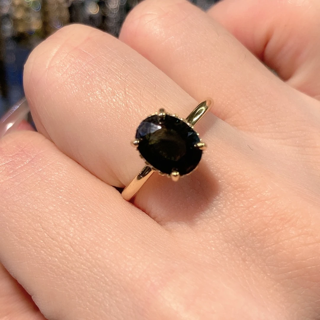 蓝宝石戒指银S925镶嵌