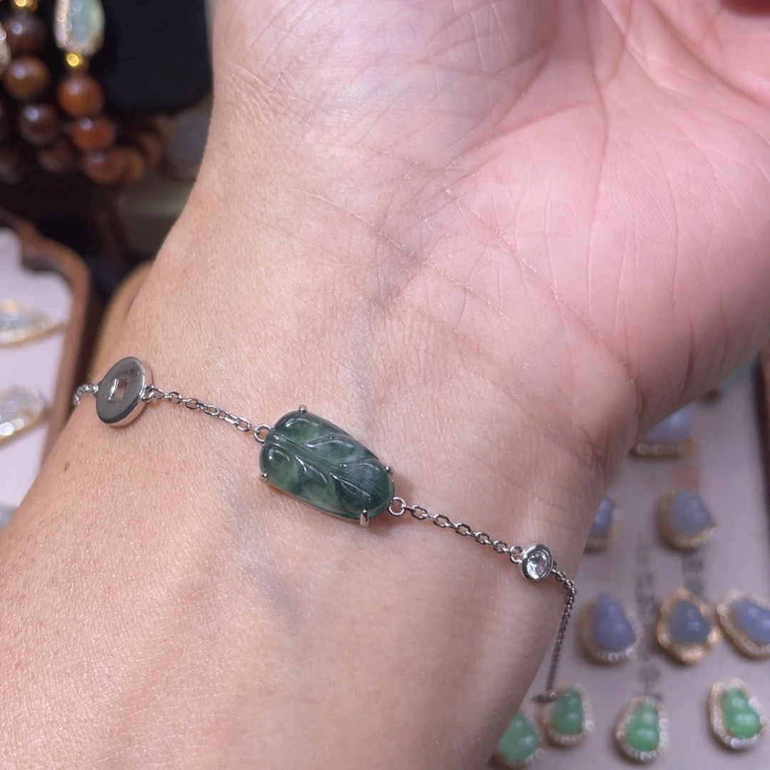 翡翠银S925镶嵌颈饰