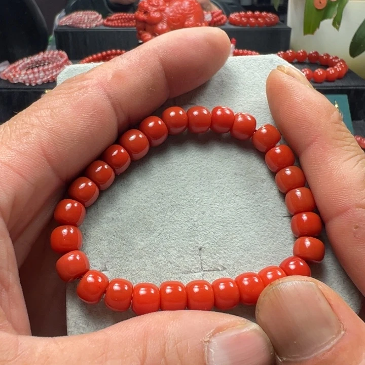 南红玛瑙天然原矿单圈老型7.7未镶嵌