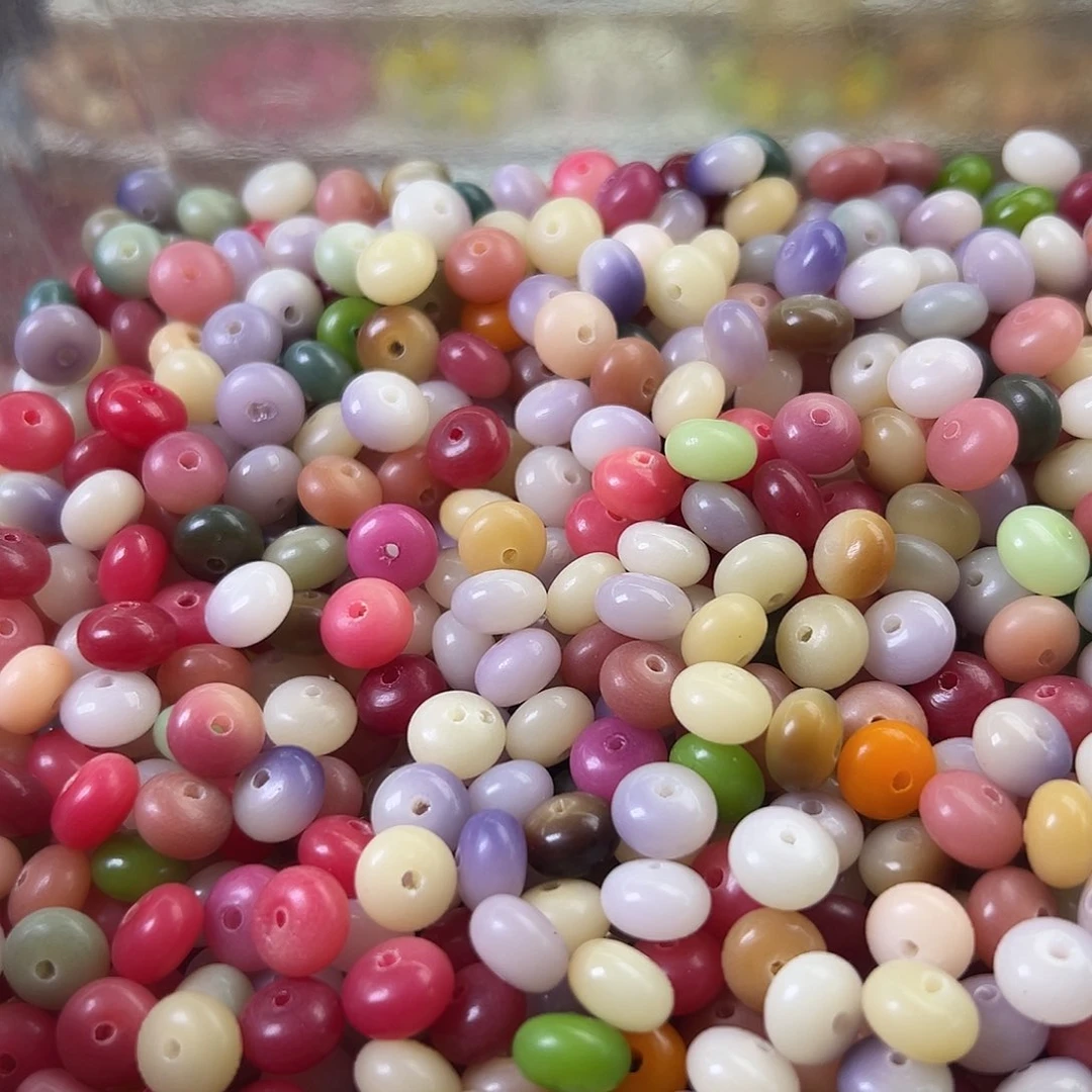 菩提根/象牙果手串微瑕卡9多彩算盘200颗