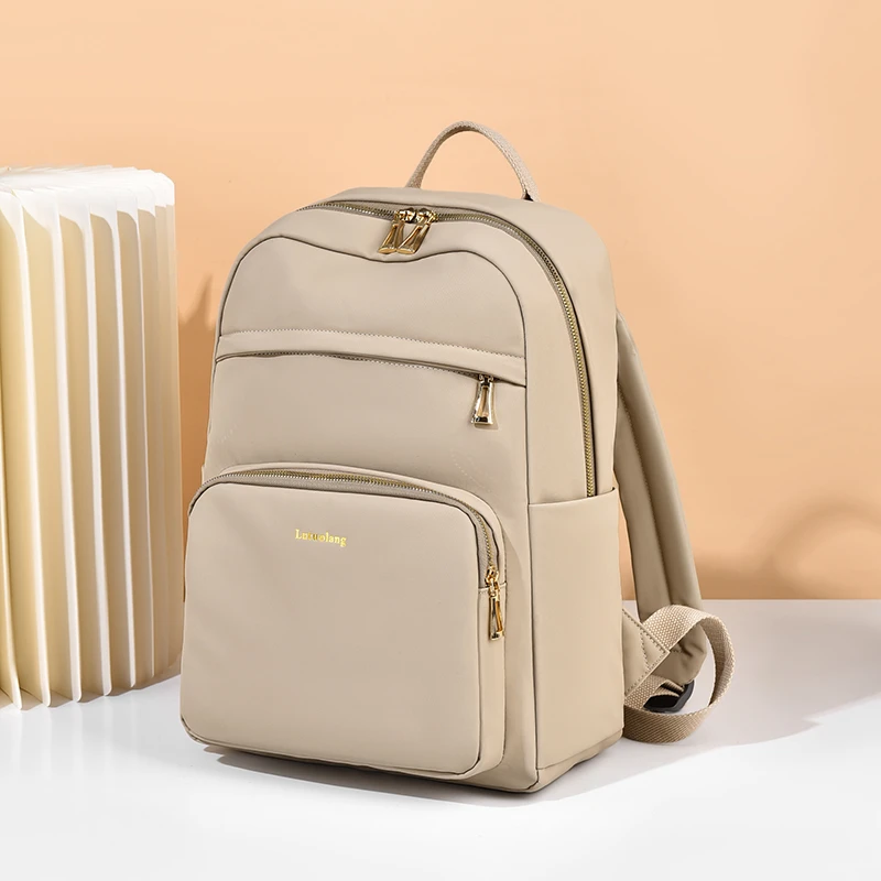 双肩包女新款通勤时尚大容量书包女生大学生电脑背包旅游轻便旅行