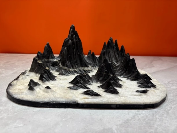 中式灵璧石山峰造型家居风水观赏摆件长30高12宽18