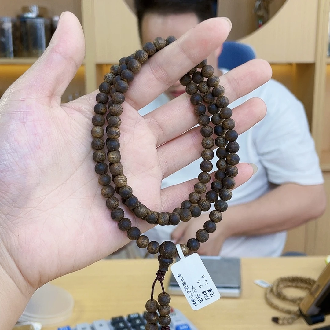 w***桦沉香碎屑沉香棋楠沉水圆珠长串0.6/16多样性发一