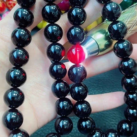 玛瑙未镶嵌手饰黑金血离子14