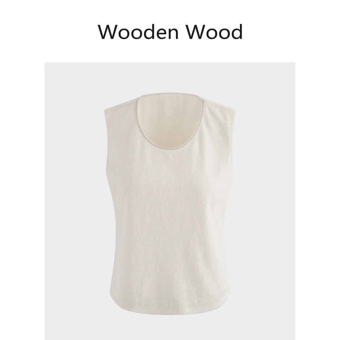 Wooden Wood“午茶小调”高级舒适百搭简约设计感提花背心W25XS600