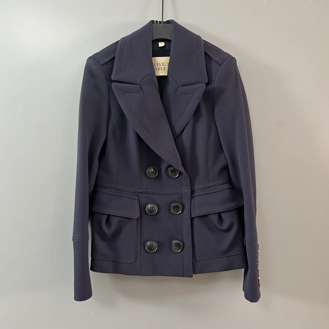 未使用 BURBERRY/博柏利 Burberry藏蓝色短款大衣