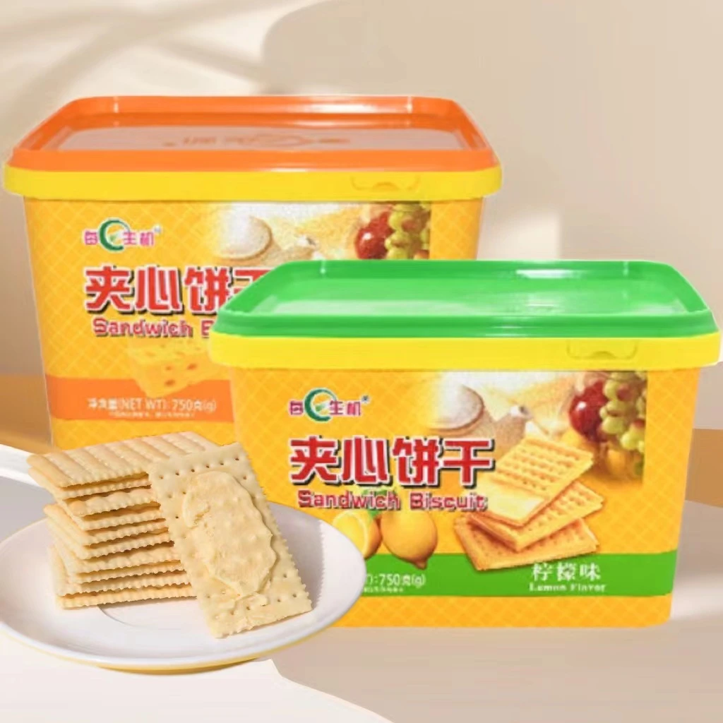 每日生机苏打饼干芝士味夹心饼干礼盒装零食独立小包750g/罐