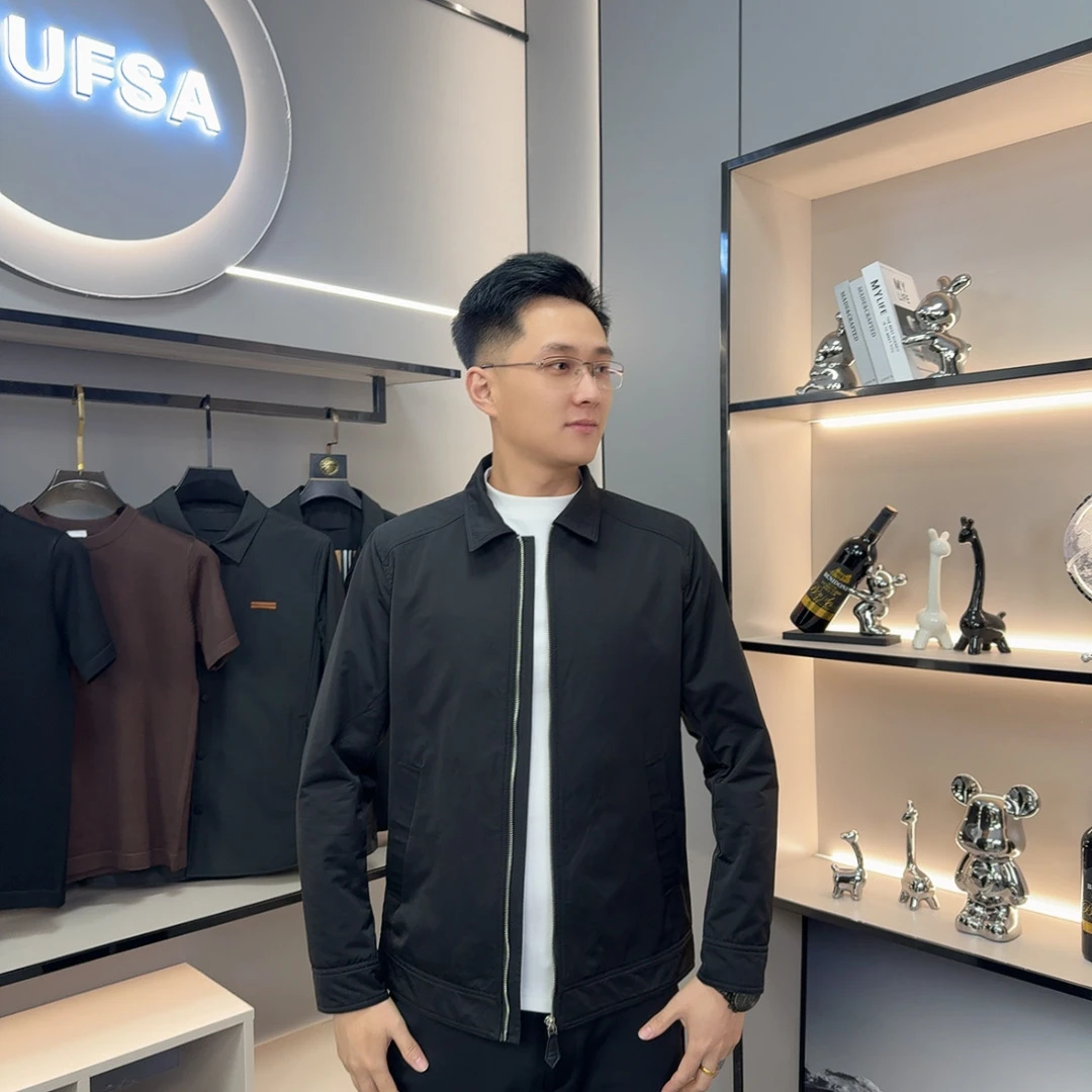 25314纯色男士翻领秋冬商务休闲百搭简约夹克高品质修身外套