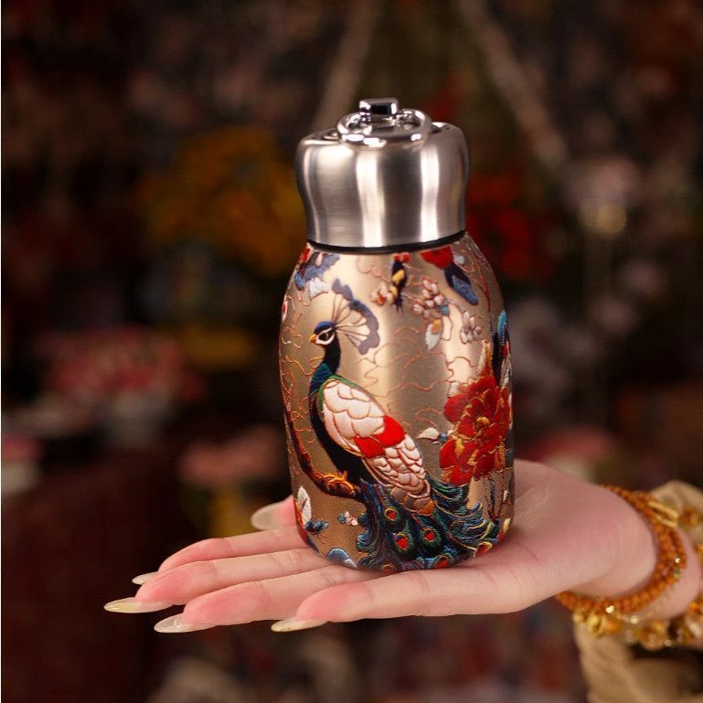 300ML金孔雀口袋杯小胖丁316不锈钢保温杯夏季保冷时尚手提水杯