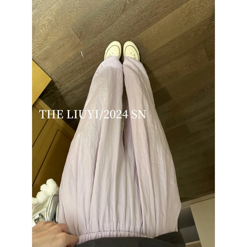 【LIUYI】松弛裤~高腰薄感直筒休闲裤46044