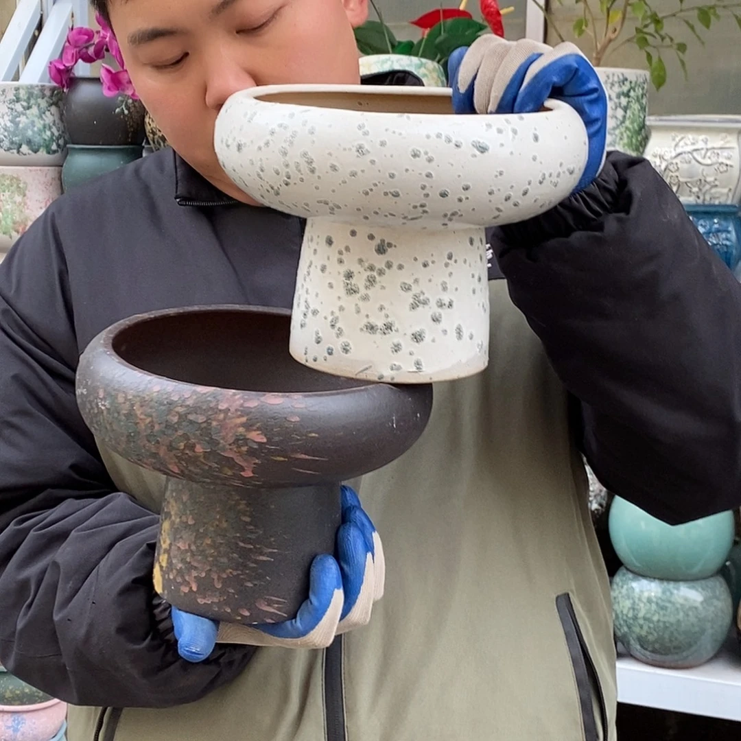 紫砂花盆口18高16