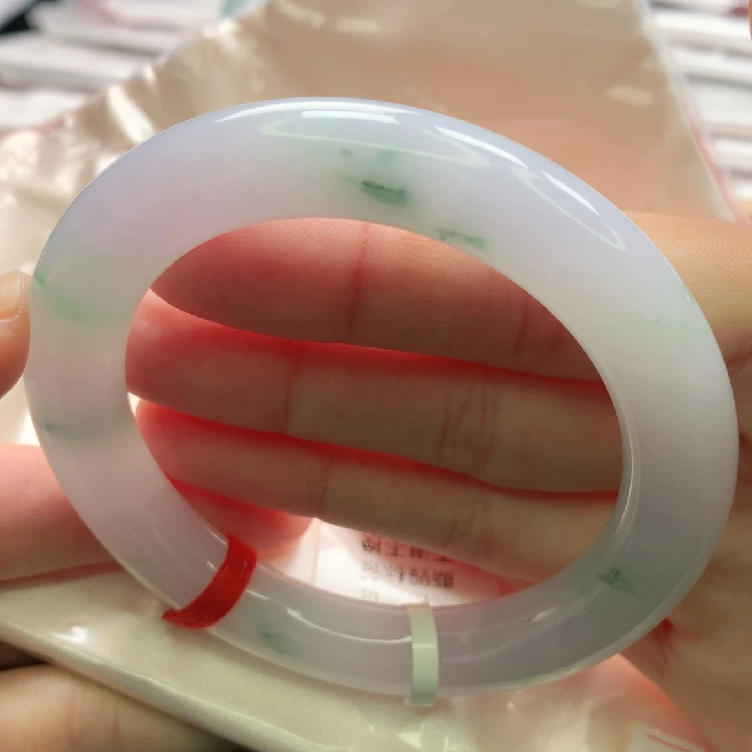 翡翠未镶嵌手镯缅甸55胖圆
