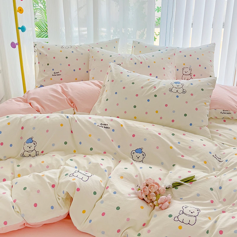 新款云朵棉四件套床上用品学生宿舍床单被子床笠床套被罩三件套