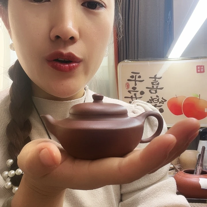 紫砂茶壶孤品紫泥神灯小品120cc