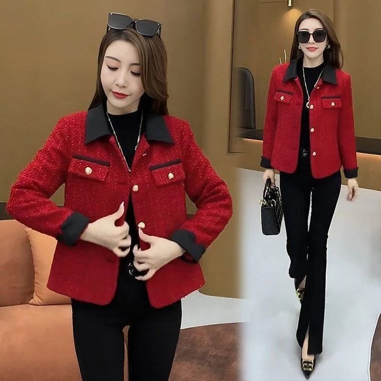 高档格子外套小香风洋气减龄妈妈秋装新款时尚显瘦百搭中年女开衫