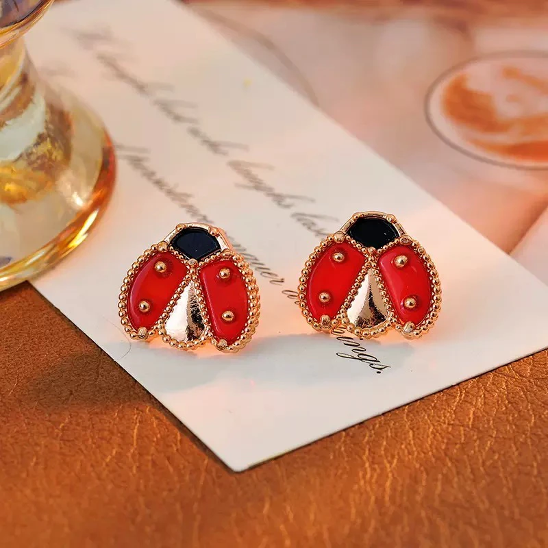 铜合金耳饰 2070 时尚轻奢瓢虫耳钉