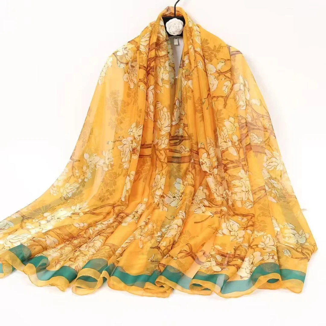 优柔纱梅花丝巾12