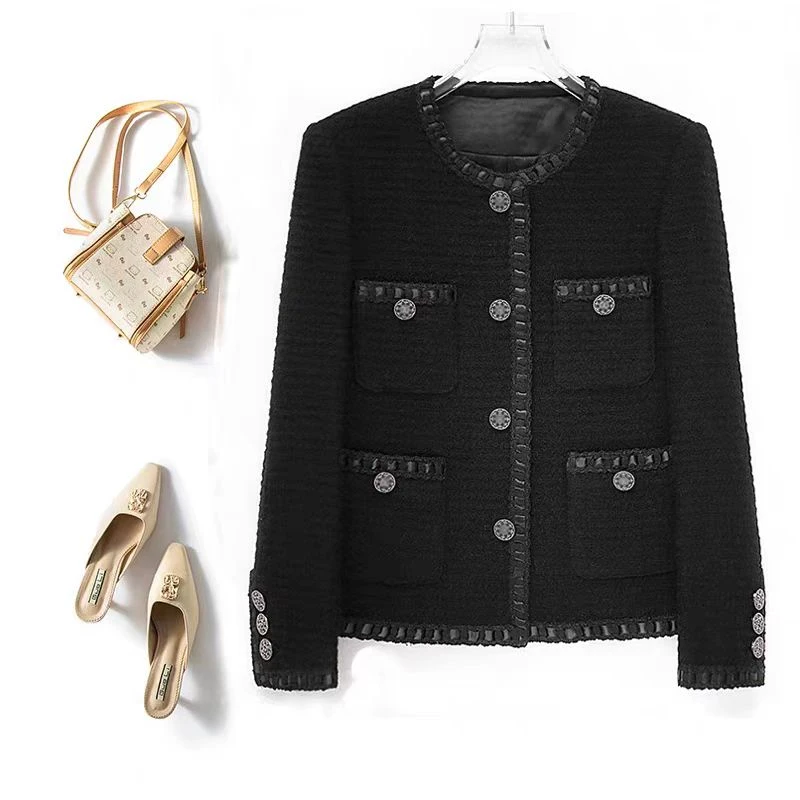 2025秋冬小香风外套女明星同款粗花呢短款名媛气质小个子羊毛上衣