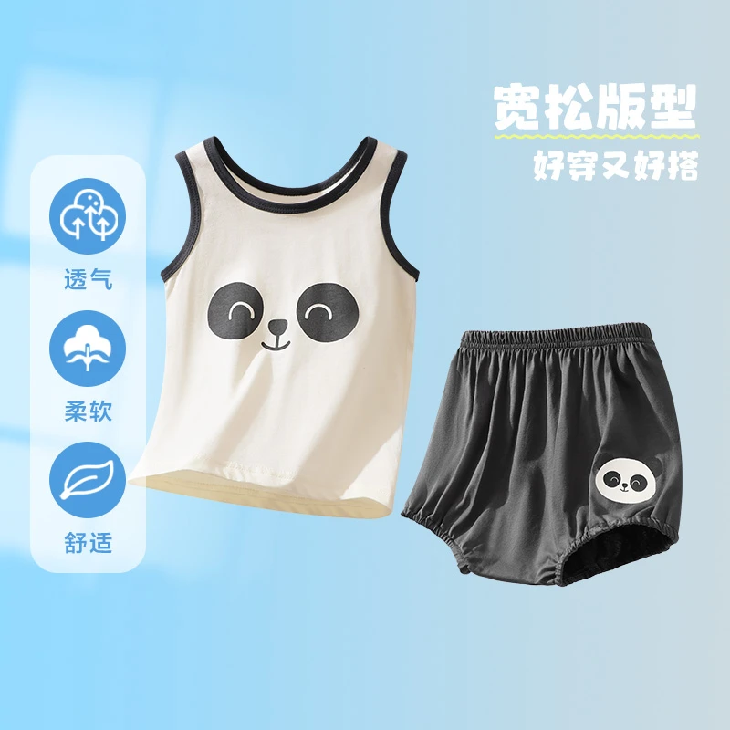 婴儿背心套装夏季薄款宝宝纯棉衣服婴儿背心T恤婴幼儿