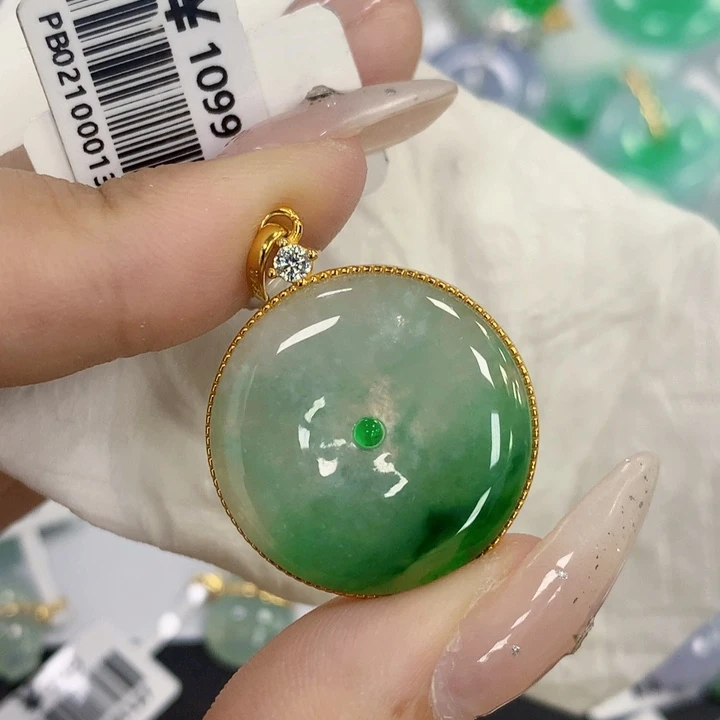 翡翠银S925镶嵌颈饰