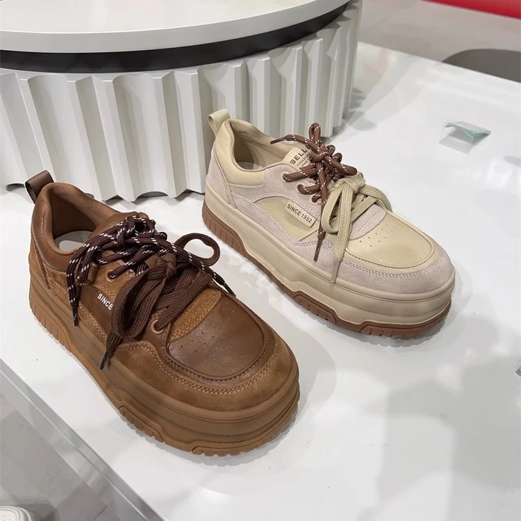 2025春季新款板鞋厚底复古休闲百搭女单鞋D2V1D