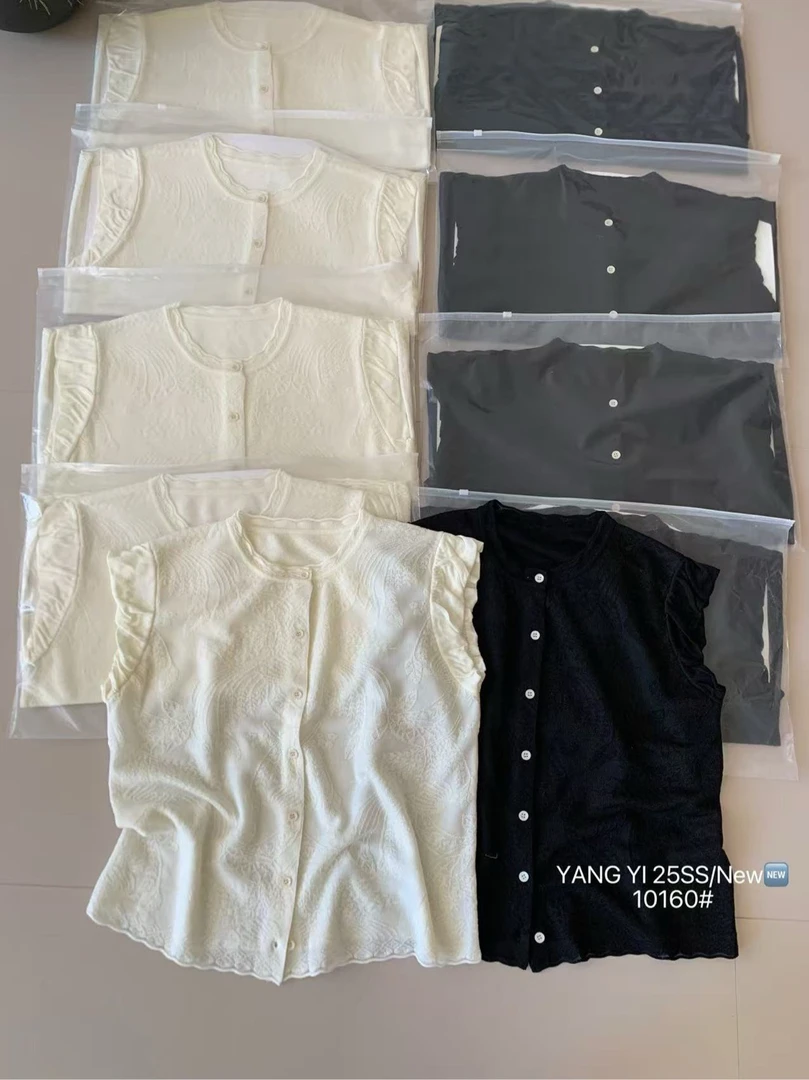 大牙女装- 10160 夏季新款钩花针织短袖