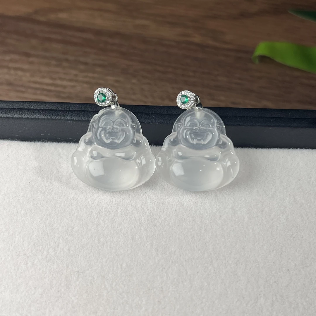 【睿泽鉴宝】S925石英岩质玉佛公多样性发一23*23*4mmV0084