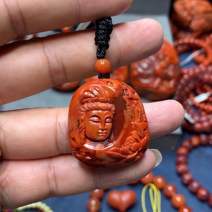 南红玛瑙未镶嵌吊坠(不含链)
