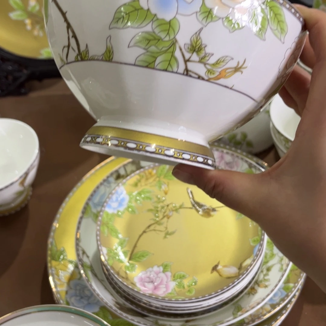 瓷片微瑕琴瑟合鸣6寸2个面碗6666