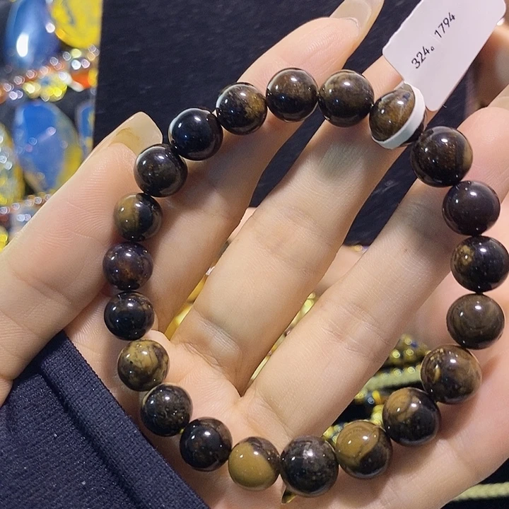 琥珀未镶嵌珠宝奇石根珀手串9