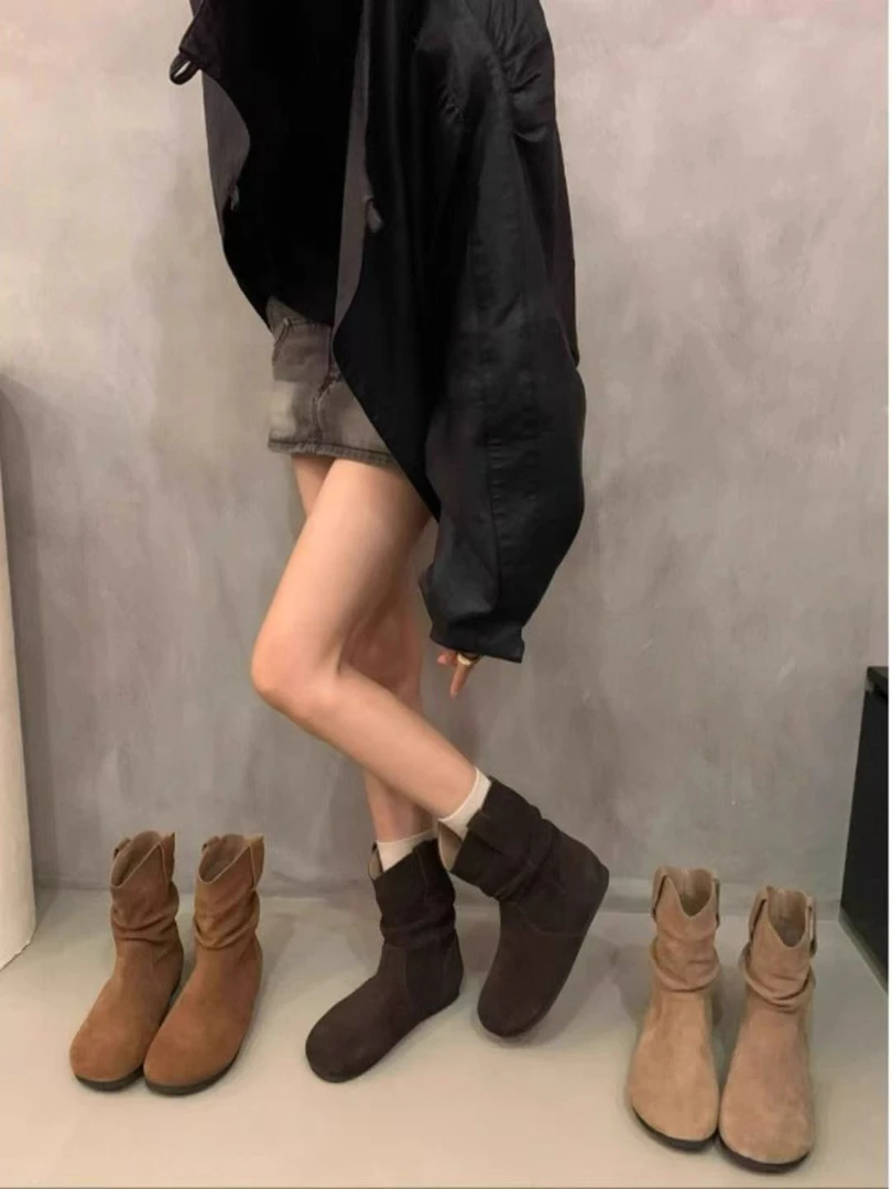 米满满-DZG（9980#）复古显瘦堆堆靴短靴