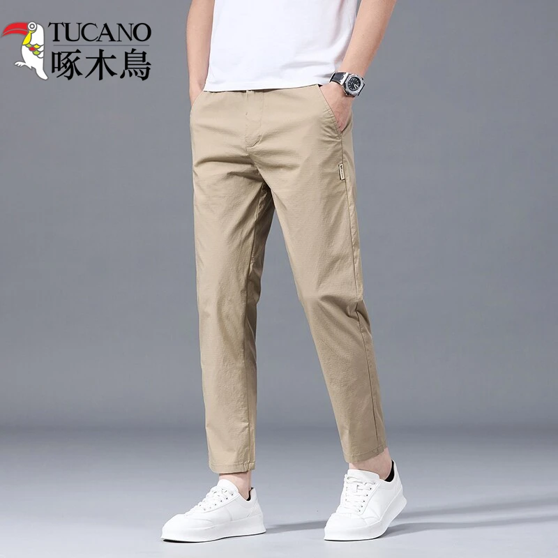 TUCANO/啄木鳥春季爆款轻商务九分裤男宽松直筒松紧腰长裤男士