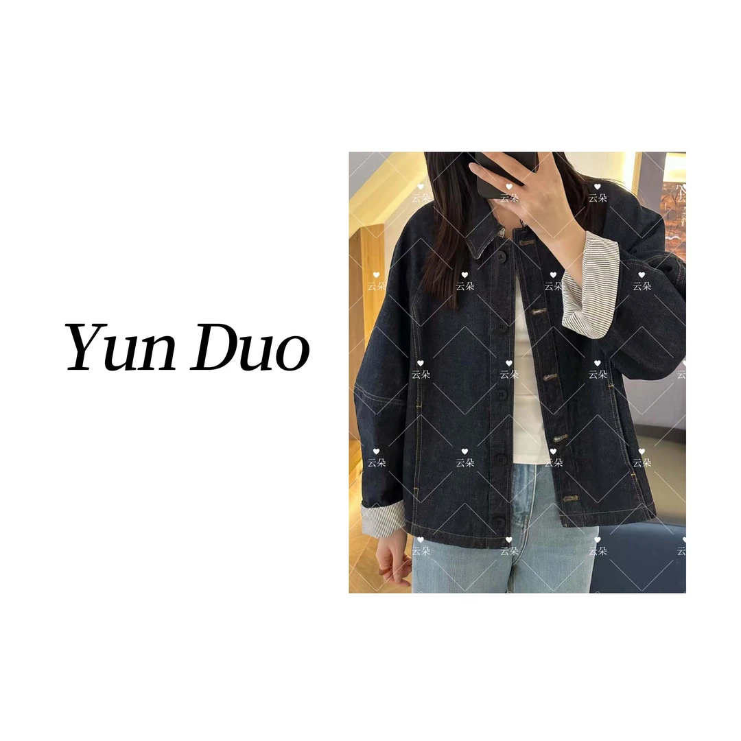 云朵定制 【继承者】拼袖翻领高级感牛仔外套LA46