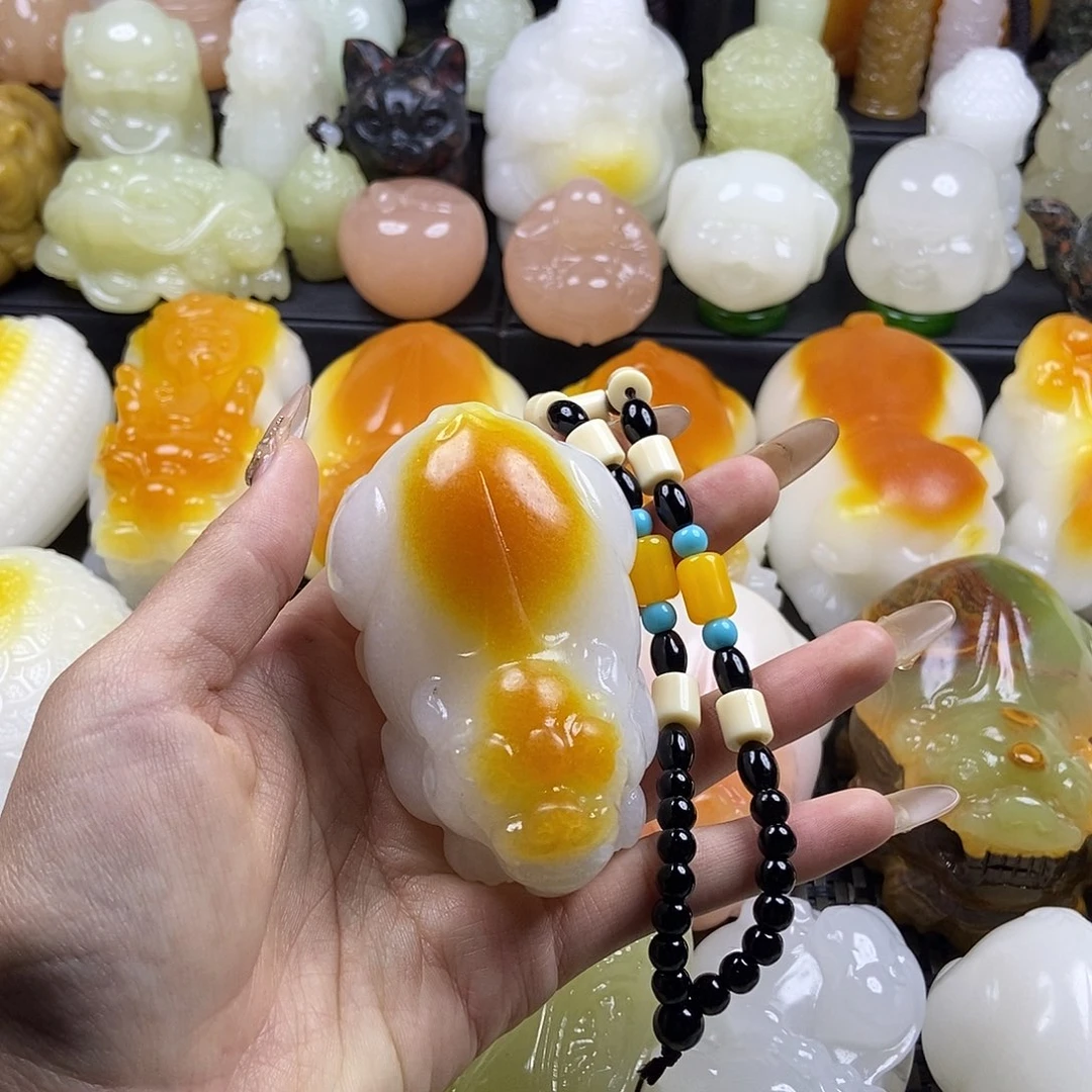 无花朵原石雕刻把件