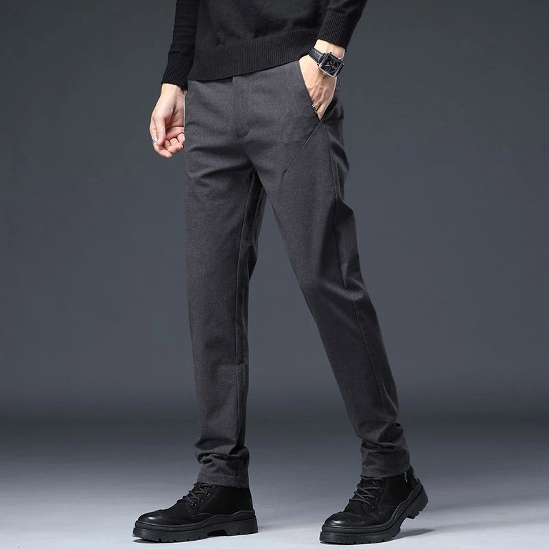 夏季男士提臀休闲裤直筒宽松百搭裤子舒适个性弹力商务修身