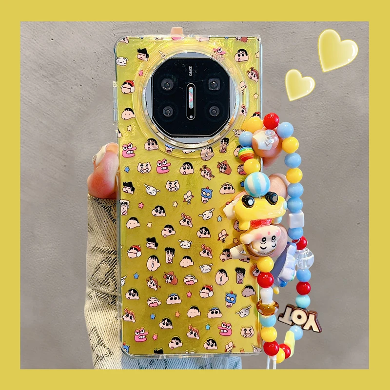 适用华为mateX5折叠屏手机壳新款卡通可爱满屏蜡笔小新mateX6硅胶