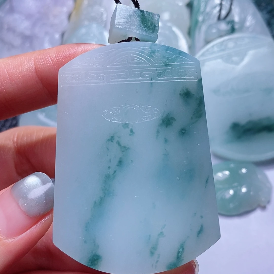 定制翡翠未镶嵌毛货付款后确认抛光