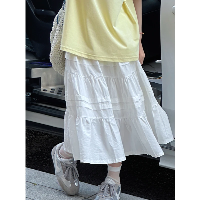 K28698韩系女童夏季蛋糕半身裙儿童裙子2025新款大童女孩休闲长裙