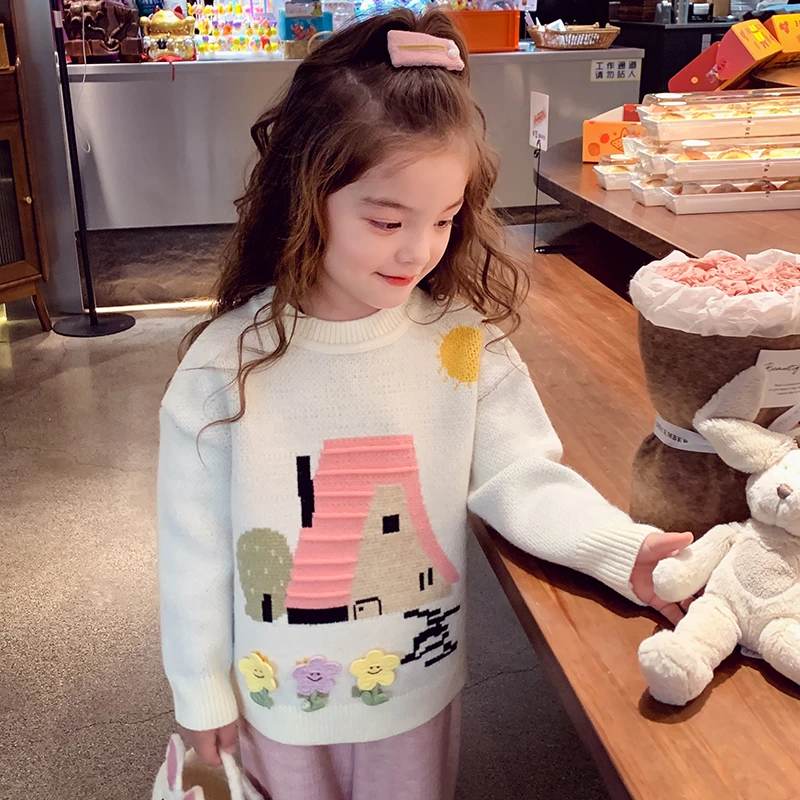 【宠粉价】米米哈罗女童毛衣针织衫秋冬卡通韩版圆领毛衣 Q240047