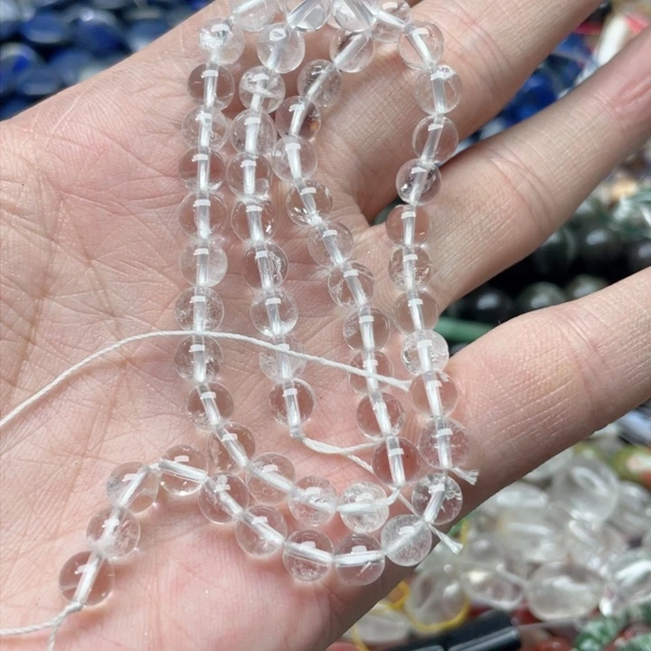 玛瑙/玉髓合金珠宝半成品一条6mm白水晶