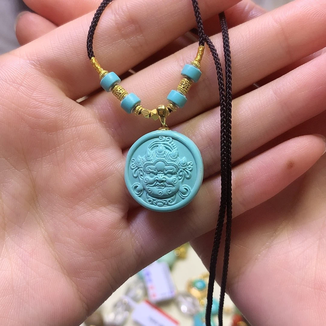 绿松石18K金镶嵌项链