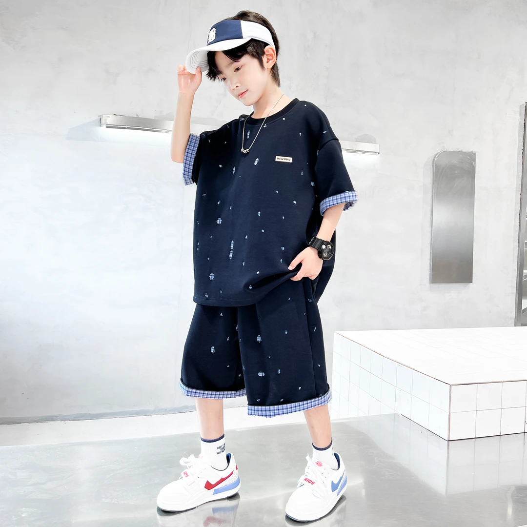 男童夏款套装2025新款宽松短袖中大童两件套潮【MD】B5388