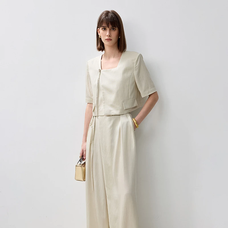 【一秒入夏】LILY夏季西装女装新中式优雅宽松盘扣外套124269C2956