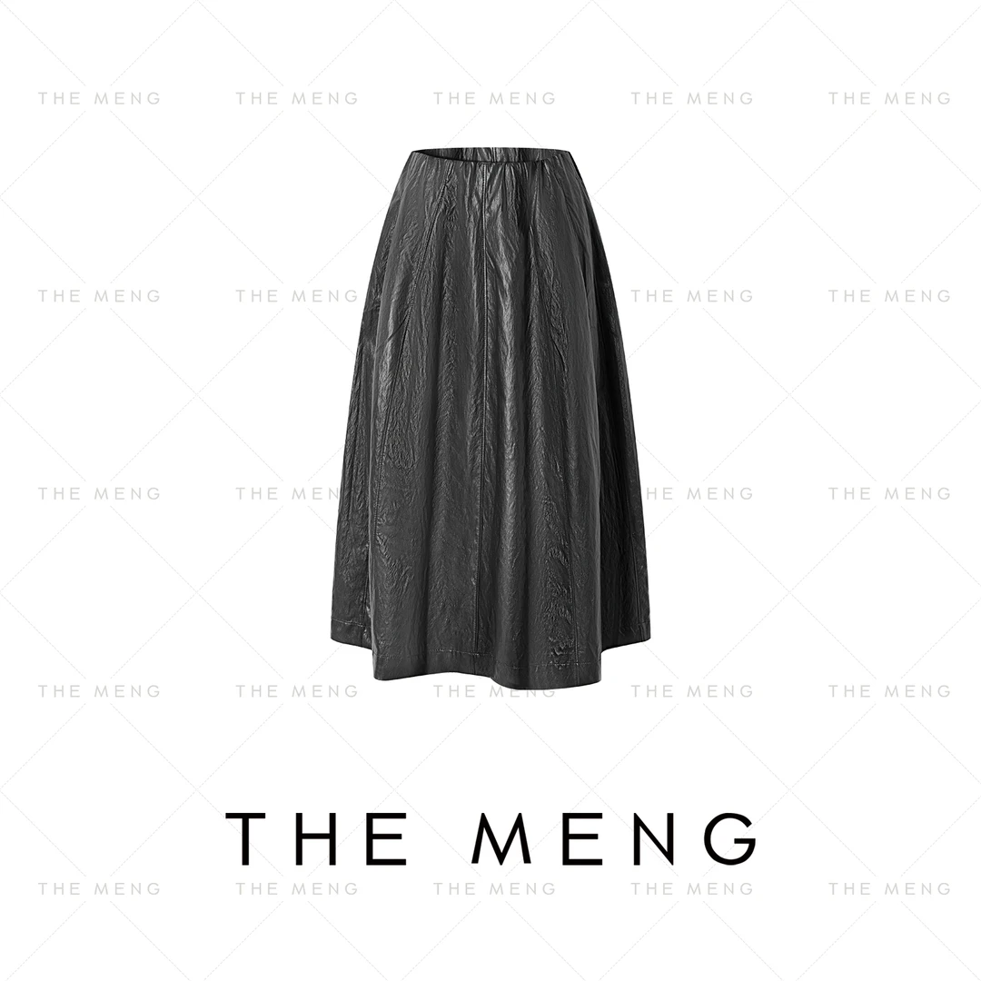 THE MENG【悠然】蛋白皮优雅通勤显瘦休闲半身裙#M253Q1105