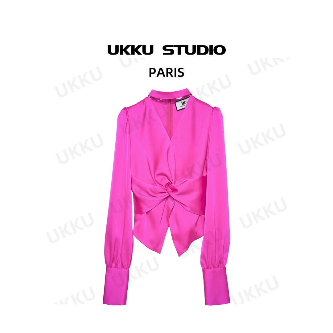 小七【UKKUSTUDIO】韩系显瘦设计师网红透气袖衬衫轻奢潮衬衫511843