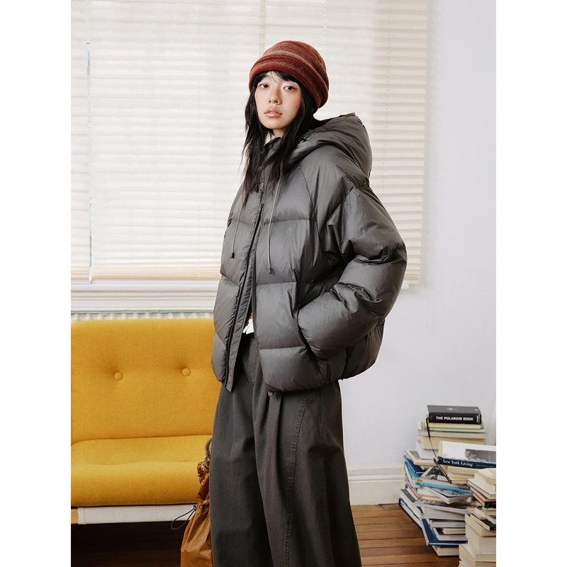 章鱼家【简约风】轻盈款户外连帽纯色羽绒服秋冬保暖百搭octopusme